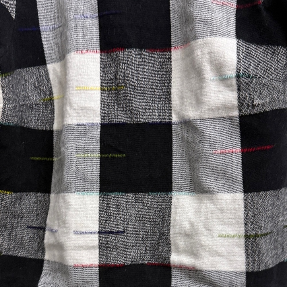 The Odells Checkered plaid Puff Sleeve Blouse - Black and White - Picture 4 of 7